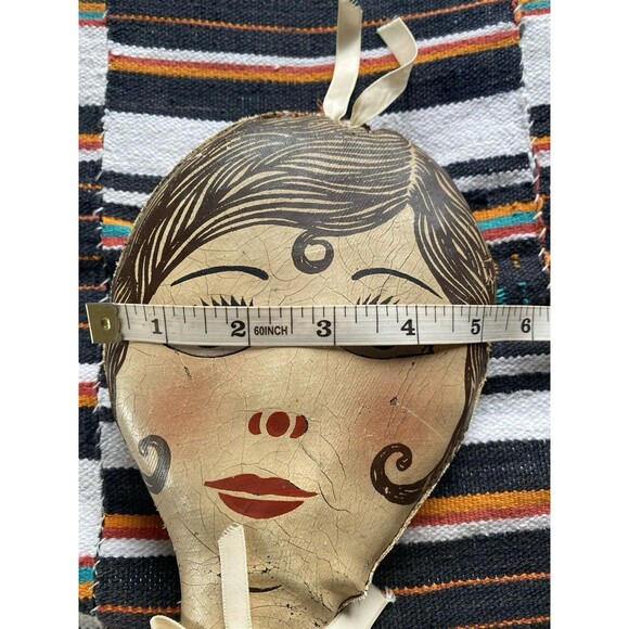 Antique Carnival Knock Down Flapper Girl Head On Bag W/ Hanger. Rare. Vintage. - Picture 14 of 15